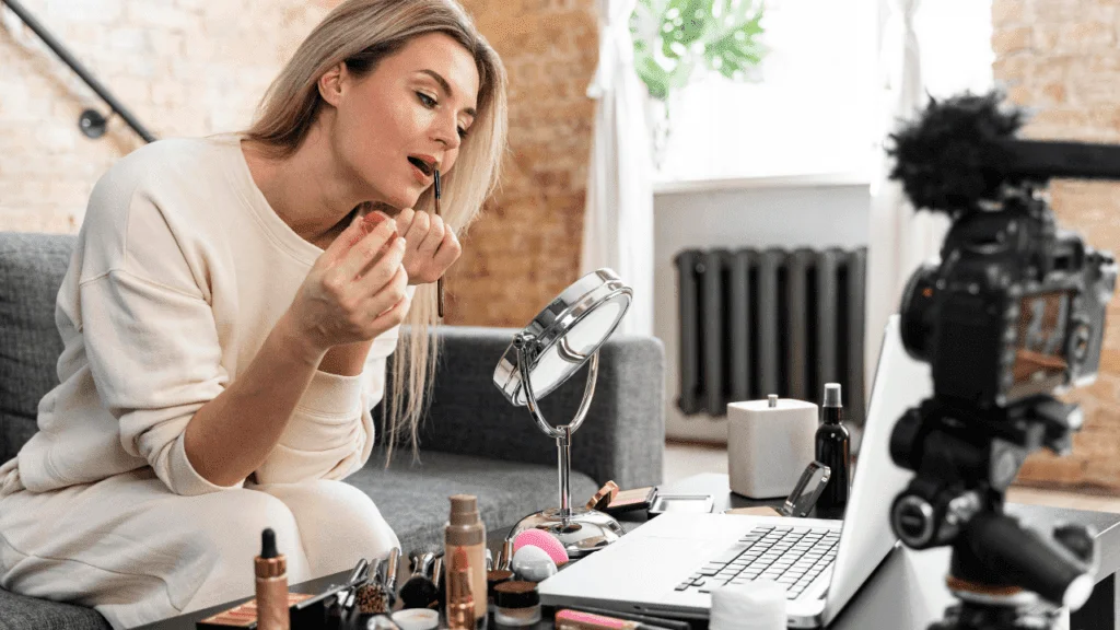 Digital cosmetics marketing strategy with social media and influencer campaigns