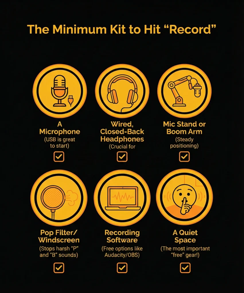 Check the beginner podcast equipment list