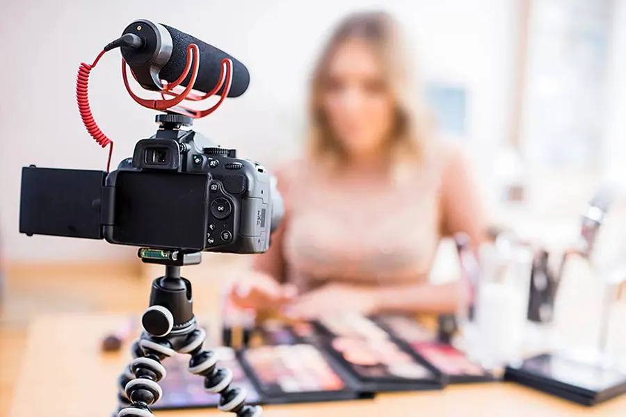 Flat lay of top influencer cameras used for Instagram photography and video