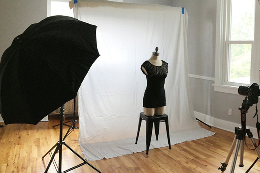 Indoor photography lighting equipment including softbox, LED panel, and reflector for controlled results
