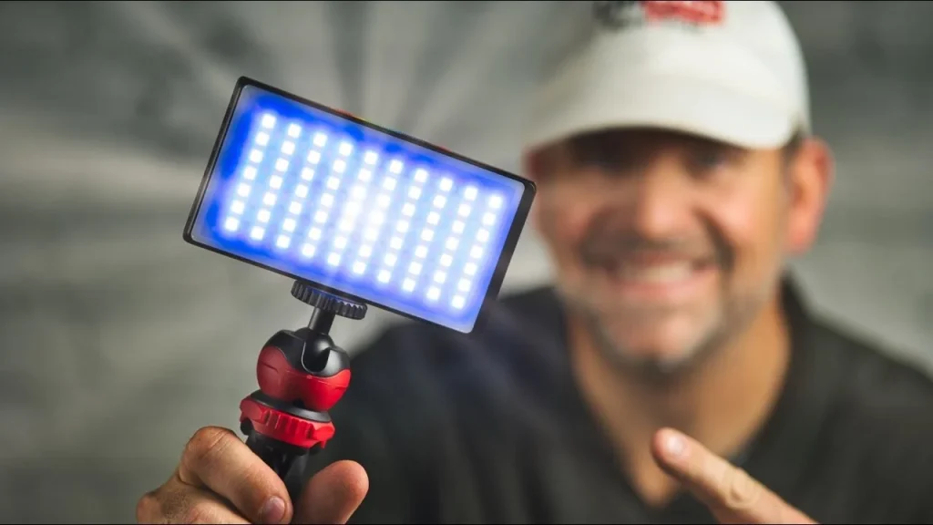 Best lighting setup for YouTube videos showing balanced face illumination and clean shadows